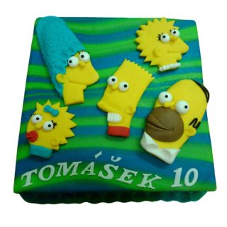 Čtvercový dort se Simpsny