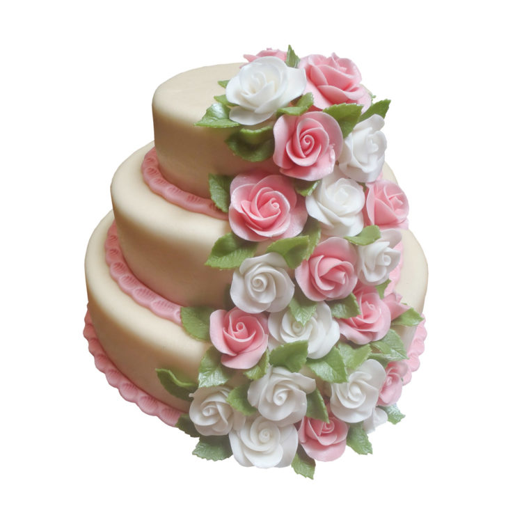 Patrový dort s kaskádou růží